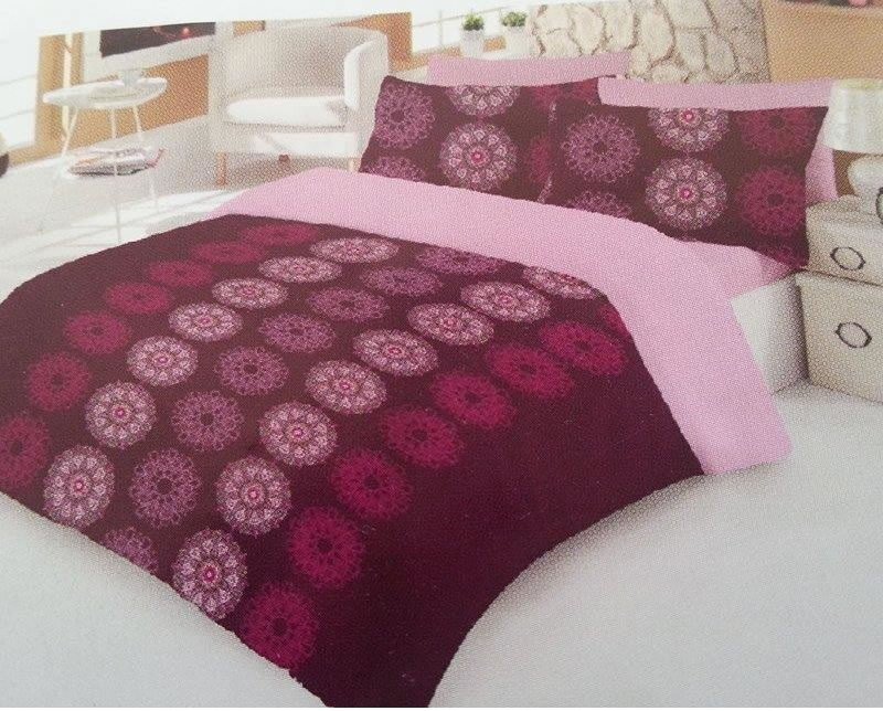 Parure ensemble housse de couette Aura Rose