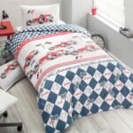Drap de lit imprimé voiture de course-8812