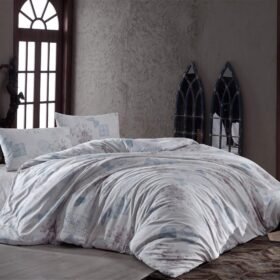 Drap de lit imprimé blanc-3654